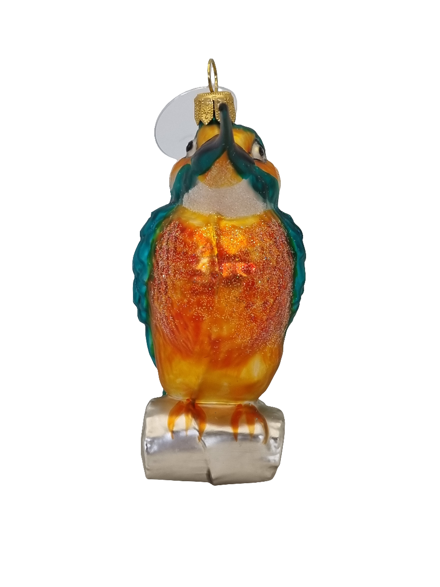European Glass Christmas ornament of a Kingfisher (U)