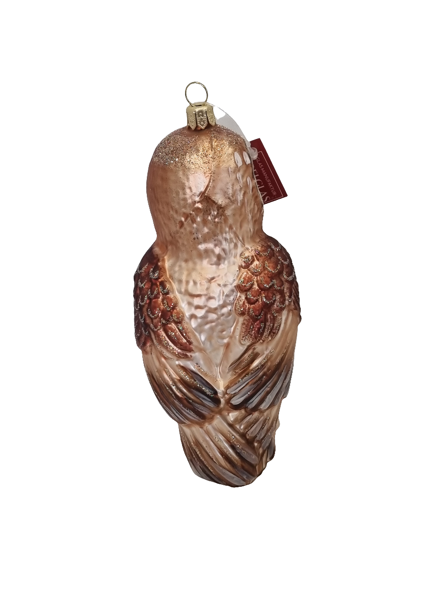 European Glass Christmas ornament of a Owl large (T)
