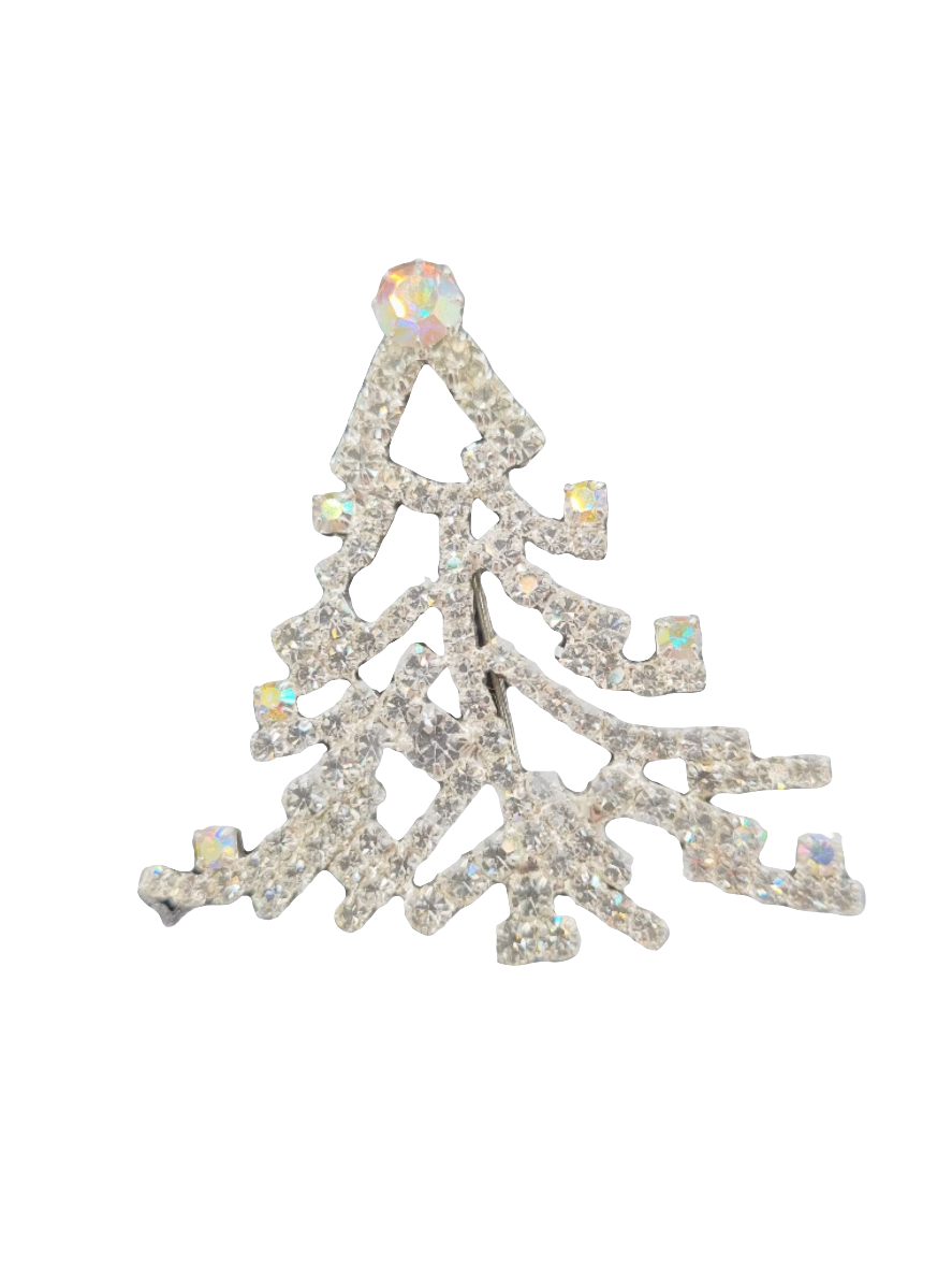 European Glass Christmas ornament of a Large Crystal Tree 4.5cm | Brooch VII