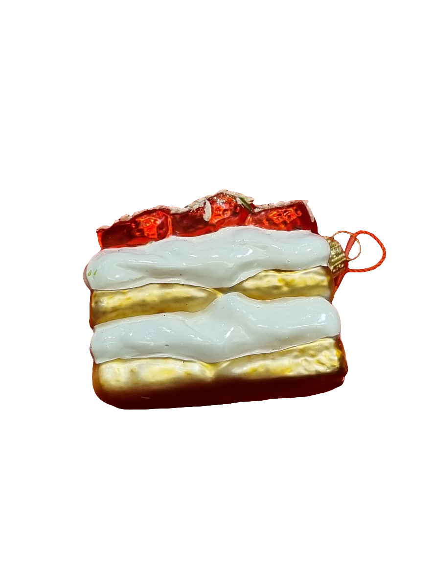 European Glass Christmas ornament of a Strawberry Shortcake (Q)