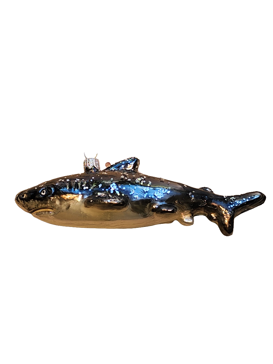 European Glass Christmas ornament of a Shark (V)