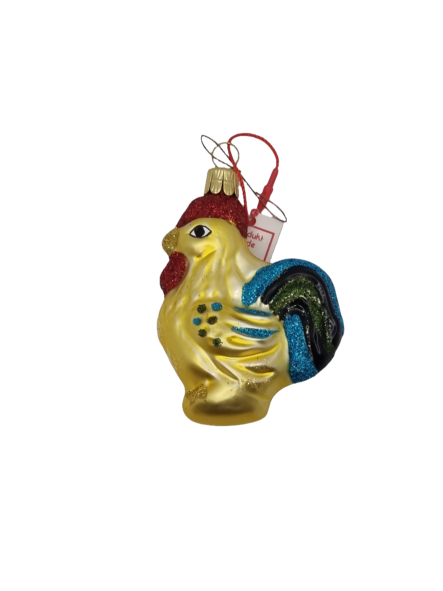 European Glass Christmas ornament of a Rooster (J)