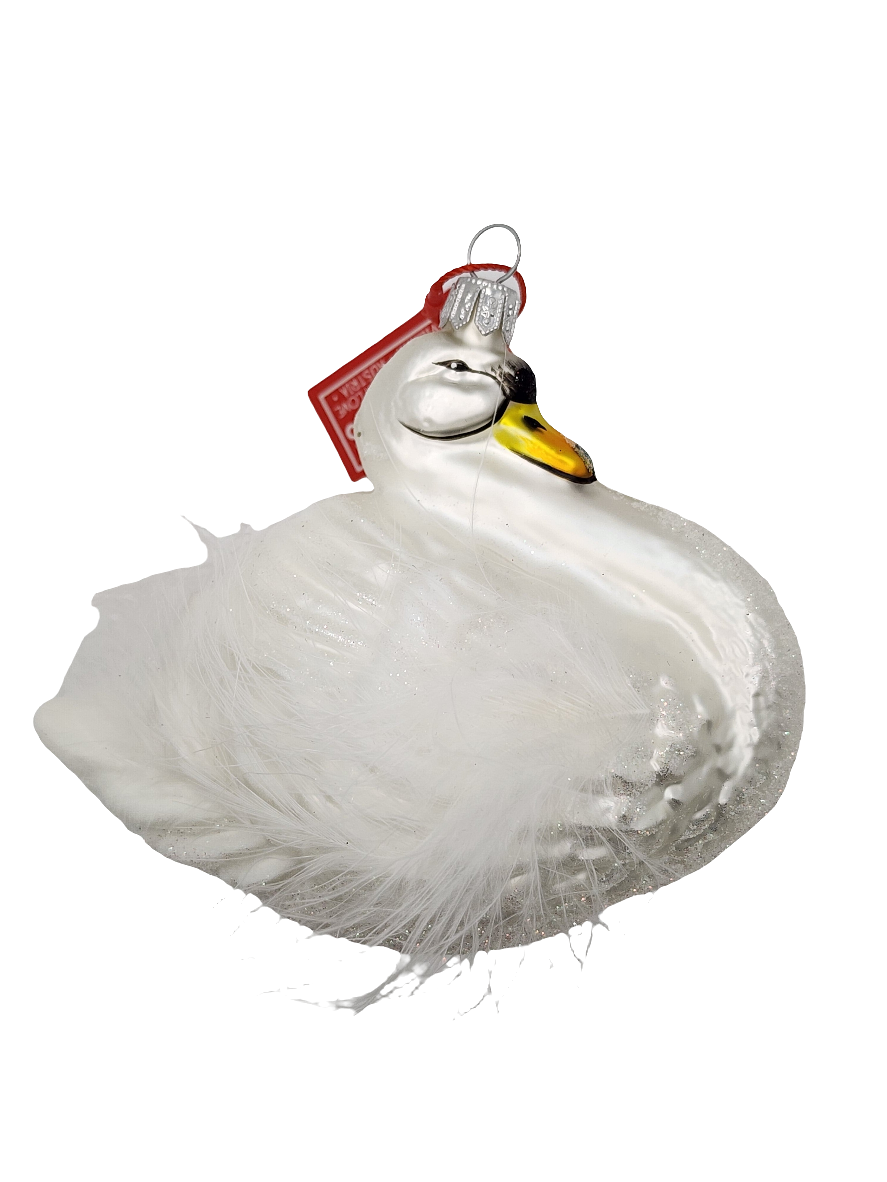 European Glass Christmas ornament of a Swan large (T)
