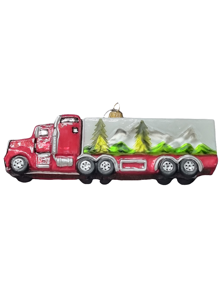 European Glass Christmas ornament of a Truck (U)