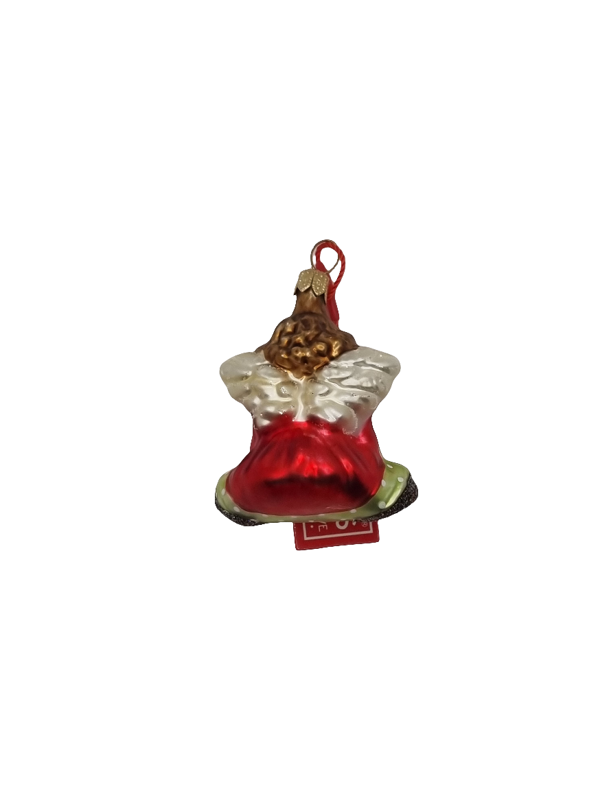 European Glass Christmas ornament of a Angel child small seated (N)