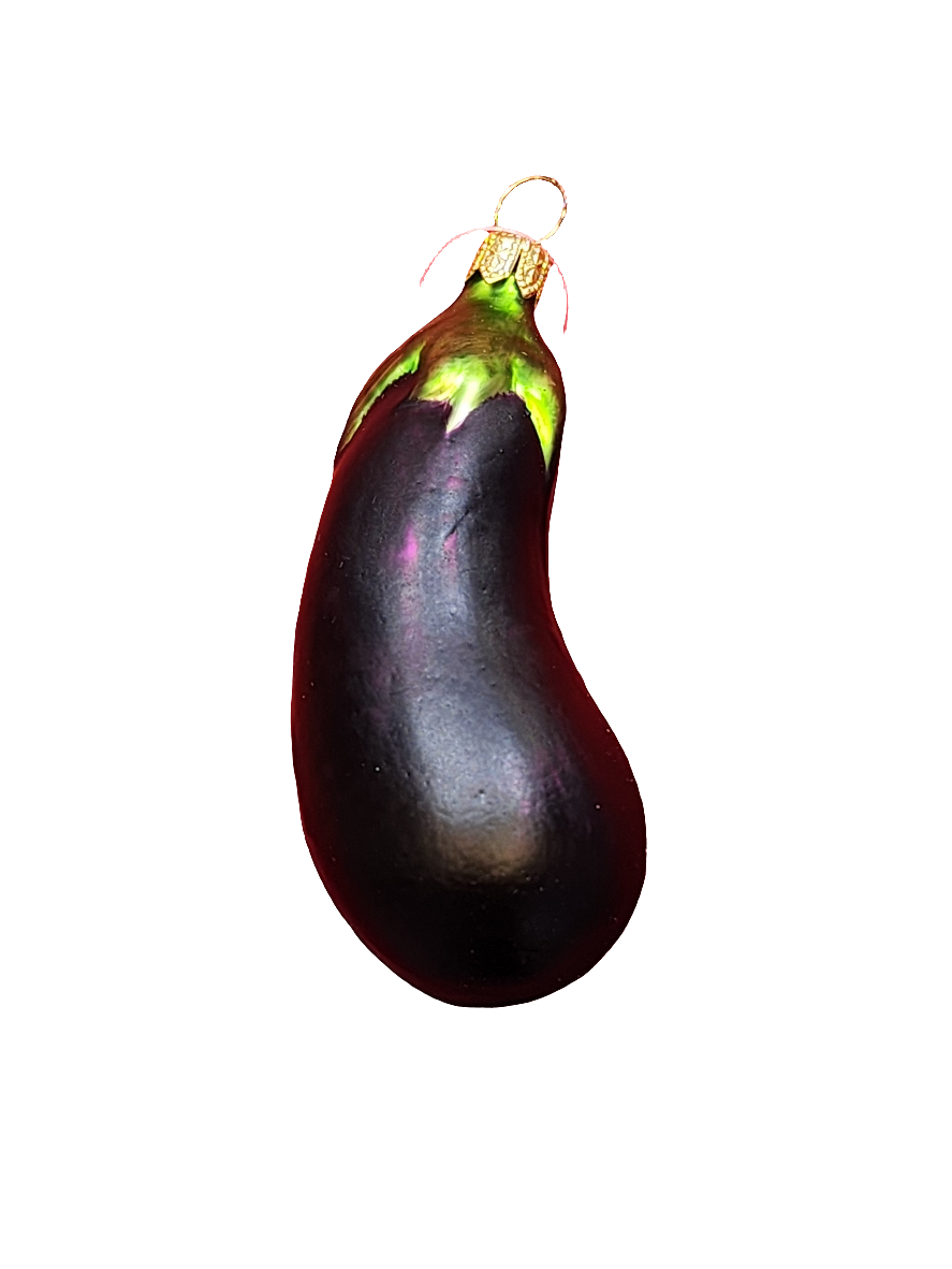 European Glass Christmas ornament of a Eggplant (N)