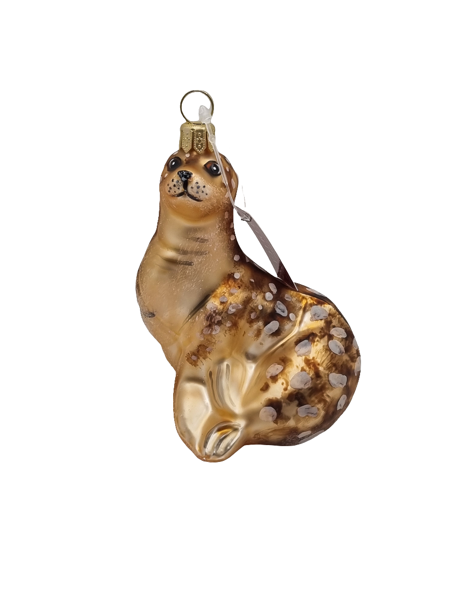 European Glass Christmas ornament of a Seal (R)
