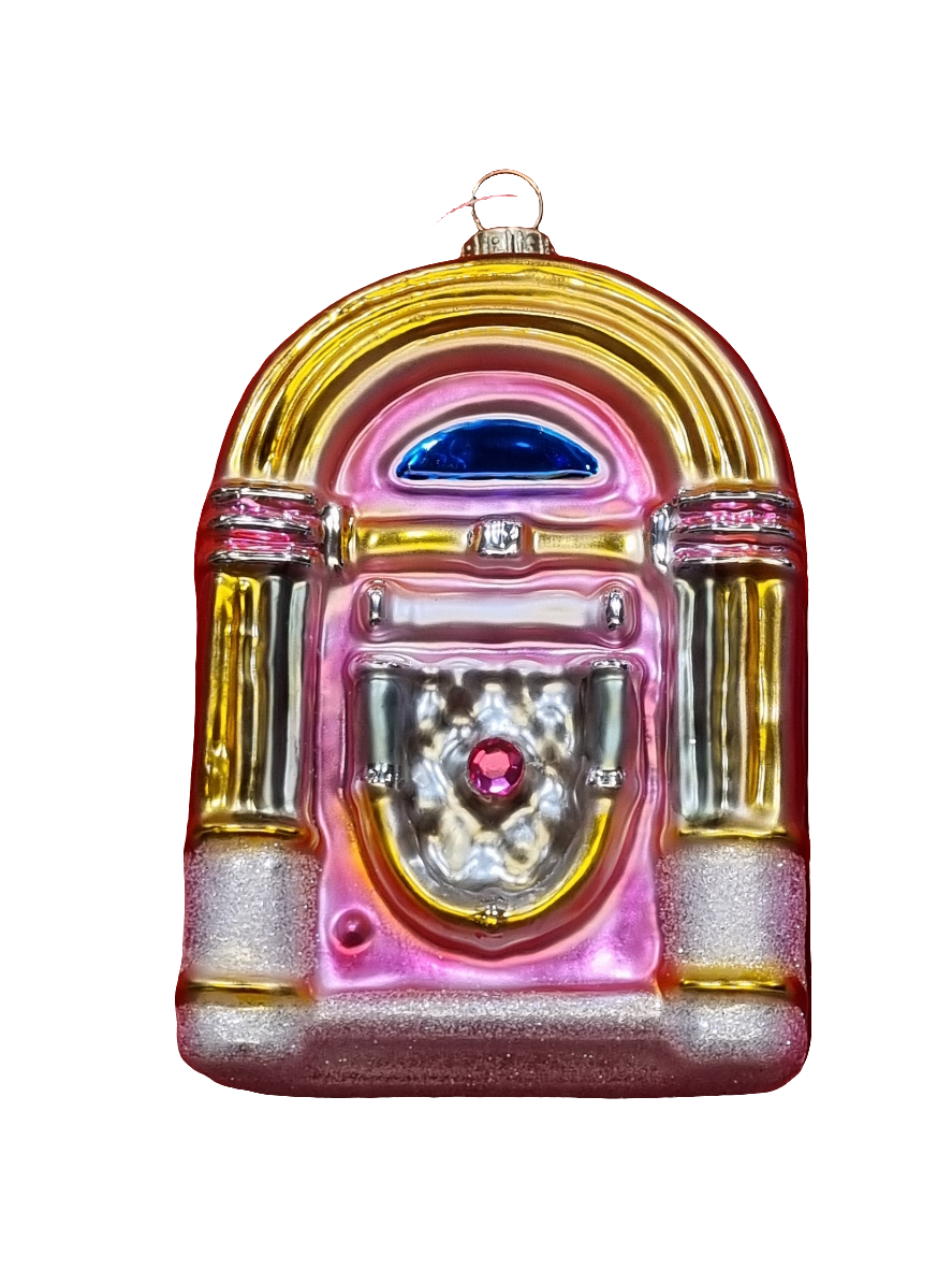 European Glass Christmas ornament of a Retro Jukebox (V)