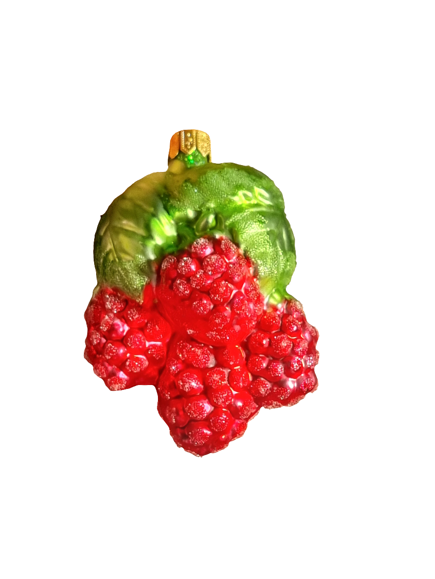 European Glass Christmas ornament of a Raspberry (R)