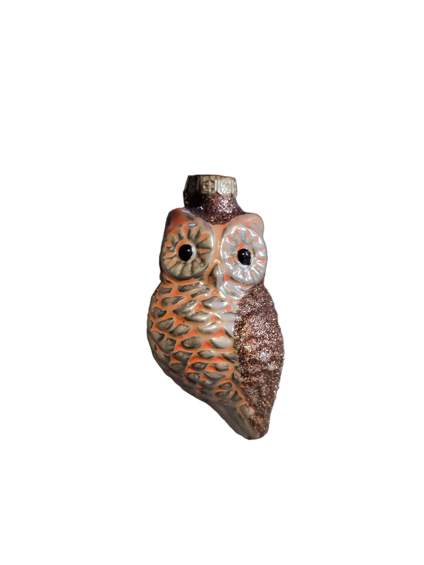 Decorative owl glass Christmas ornament