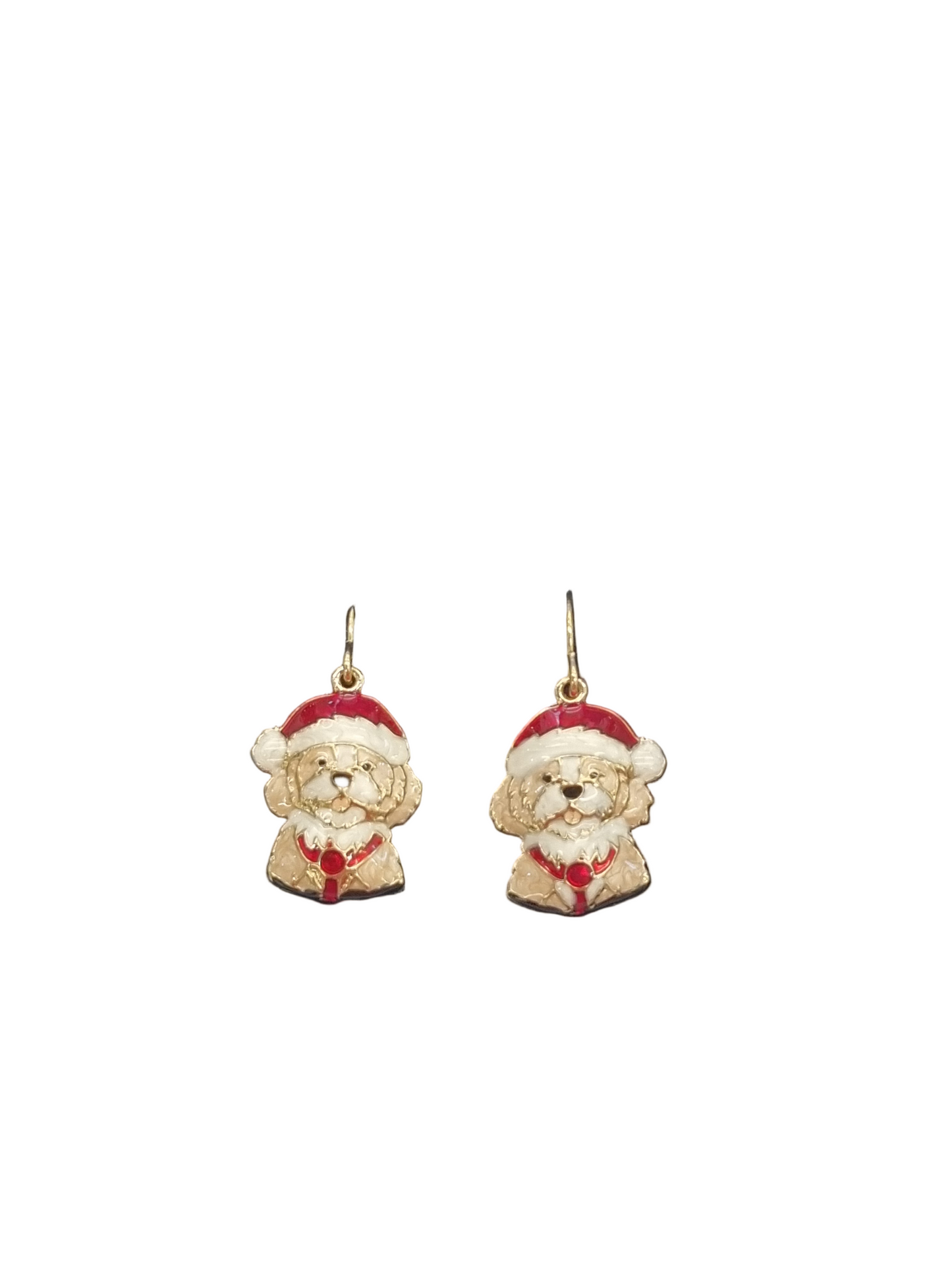 Puppies in Santa Hat | Earrings