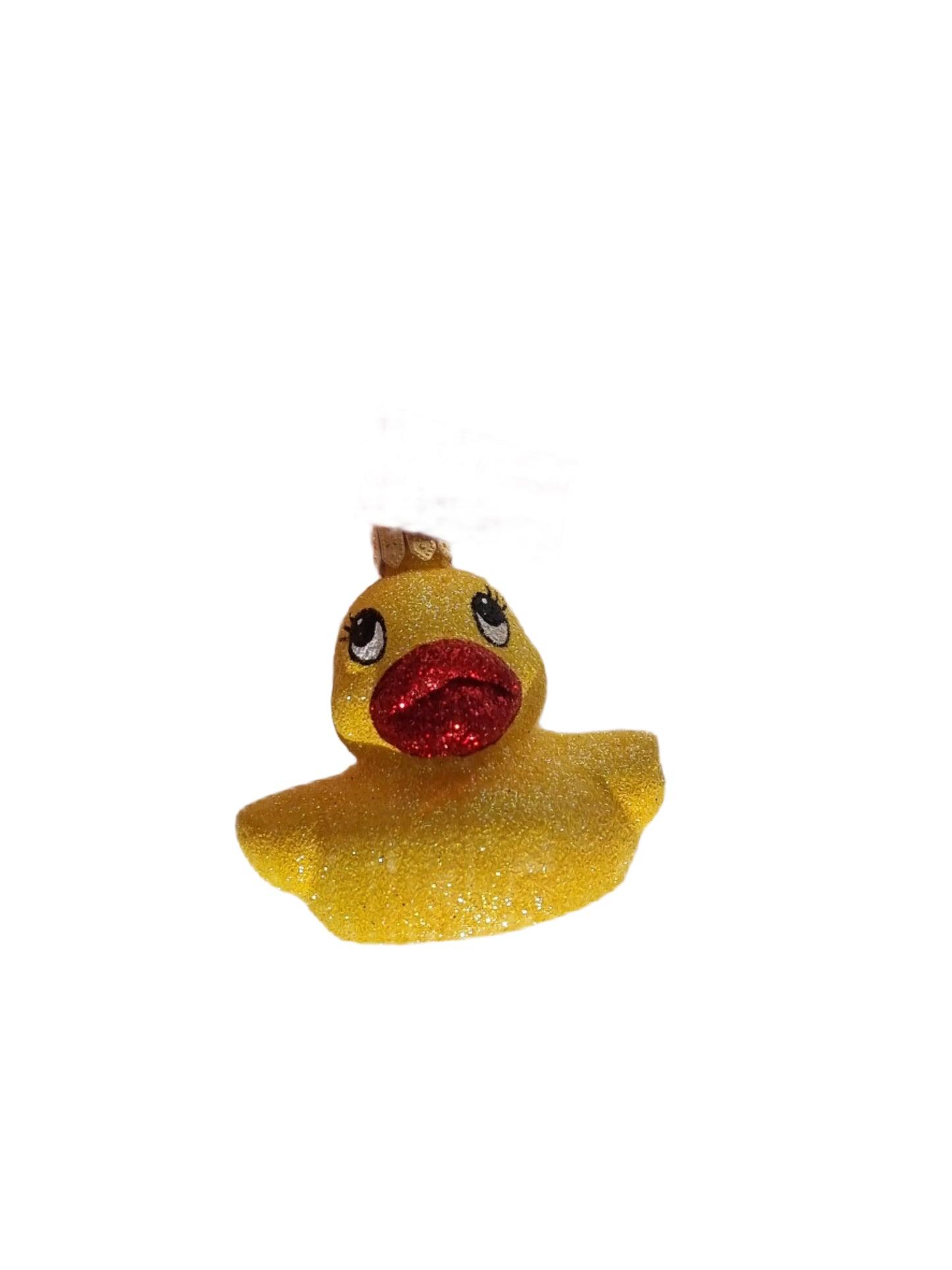 European Glass Christmas ornament of a Duck | Yellow Rubber Duck (K)