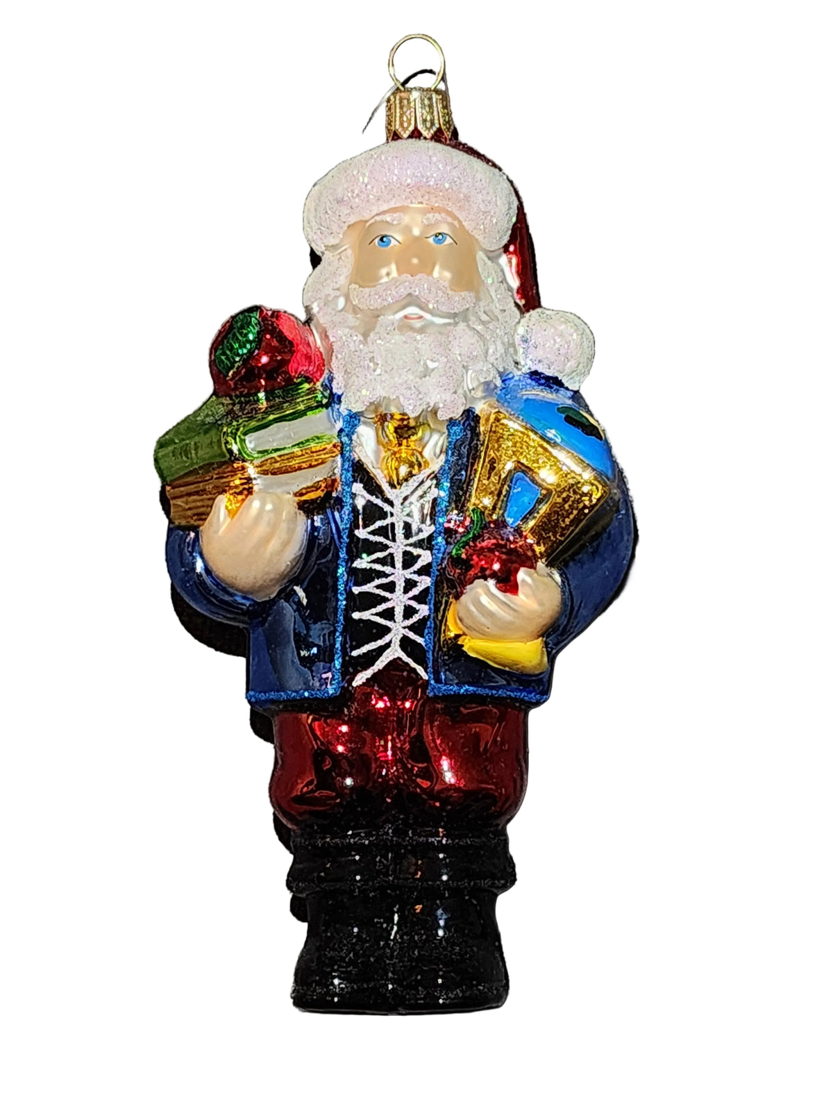 Santa Teacher with Books and Apple (V)