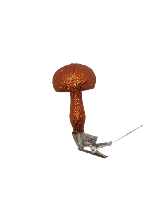 Mushroom | Single Clip Orange Sparkle (C)