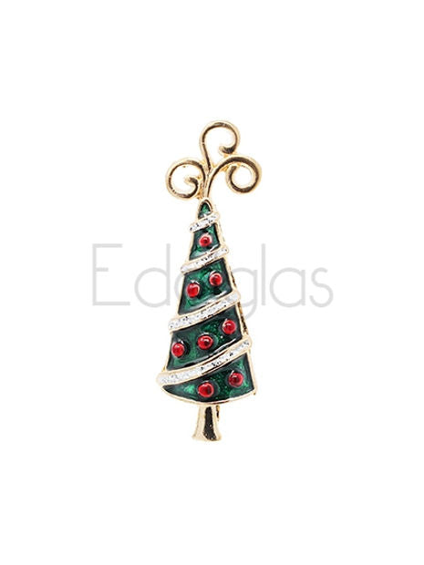 Christmas Tree Brooch with Red Balls 4cm | Brooch V