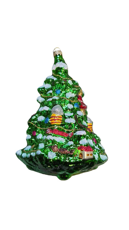 European handmade glass Christmas ornament of a Christmas Tree