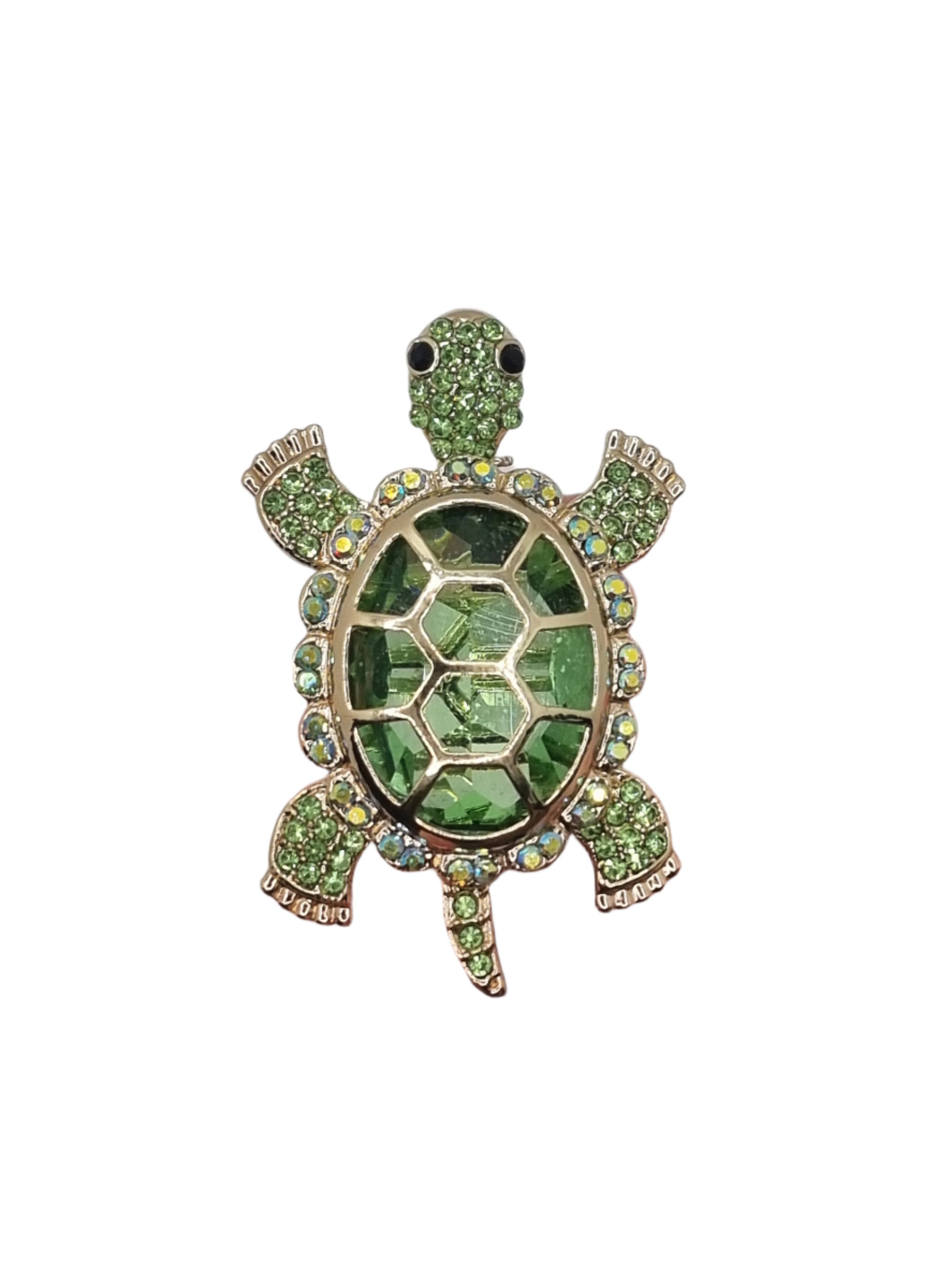 European Glass Christmas ornament of a Crystal Turtle | Brooch VI