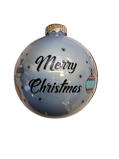 European Glass Christmas ornament of a Bauble | Merry Christmas Cartoon (I)