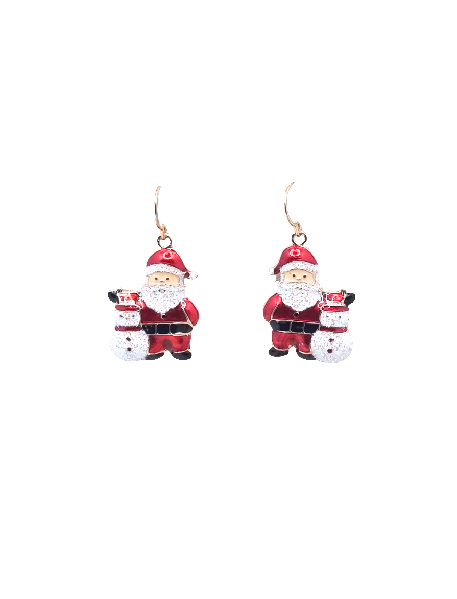 Santa with Snowman | Earrings