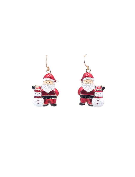 Santa with Snowman | Earrings