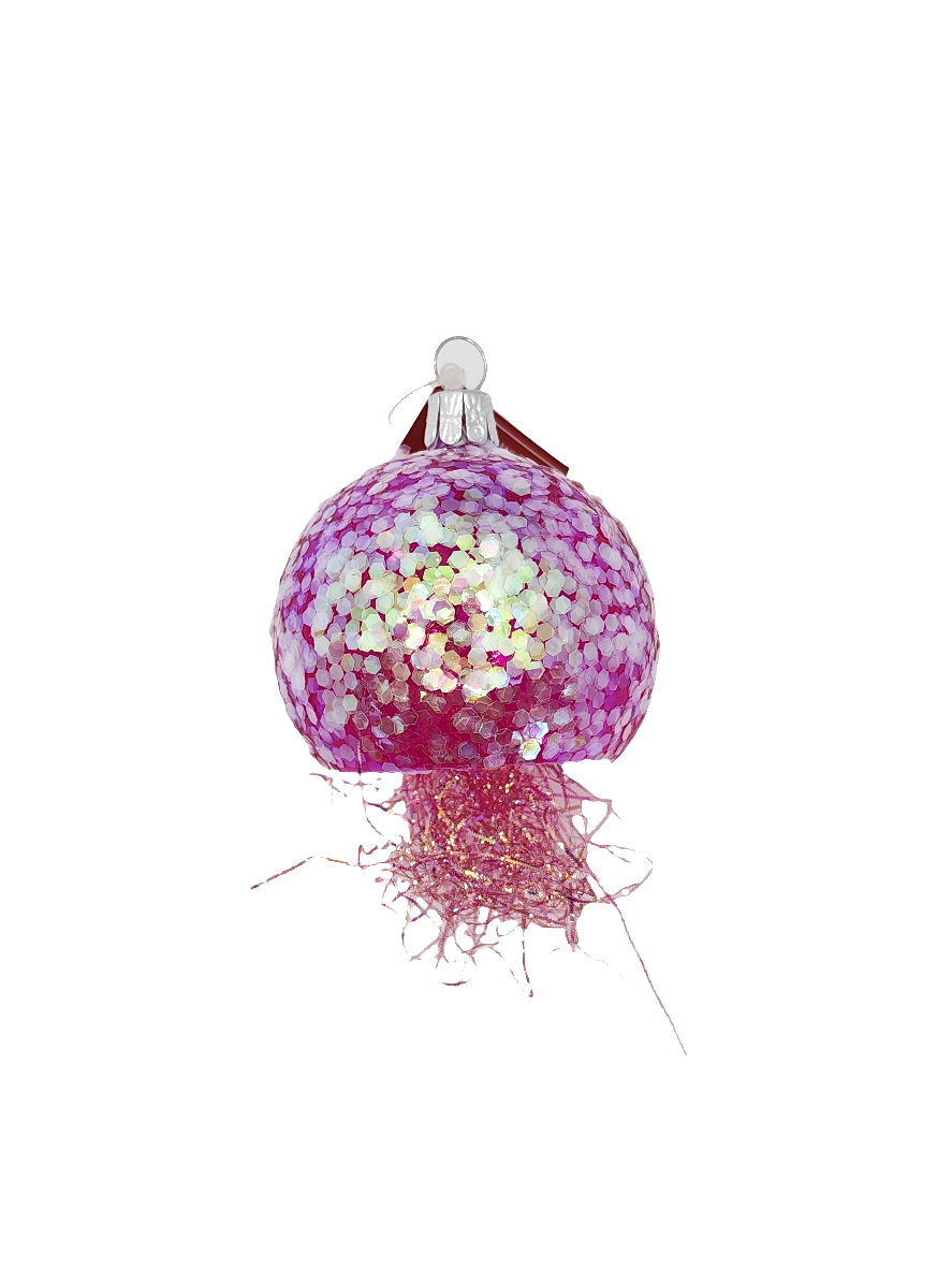 European Glass Christmas ornament of a Jellyfish Sparkle Tail (I)