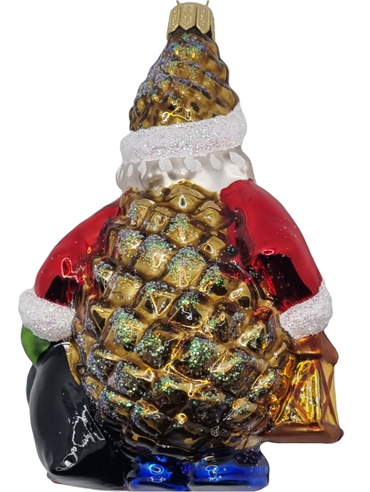 Santas | Pinecone Santa with Penguins & Presents (S)