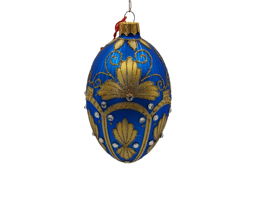 Glass Eggs | Blue Faberge Style Easter Eggs (T)