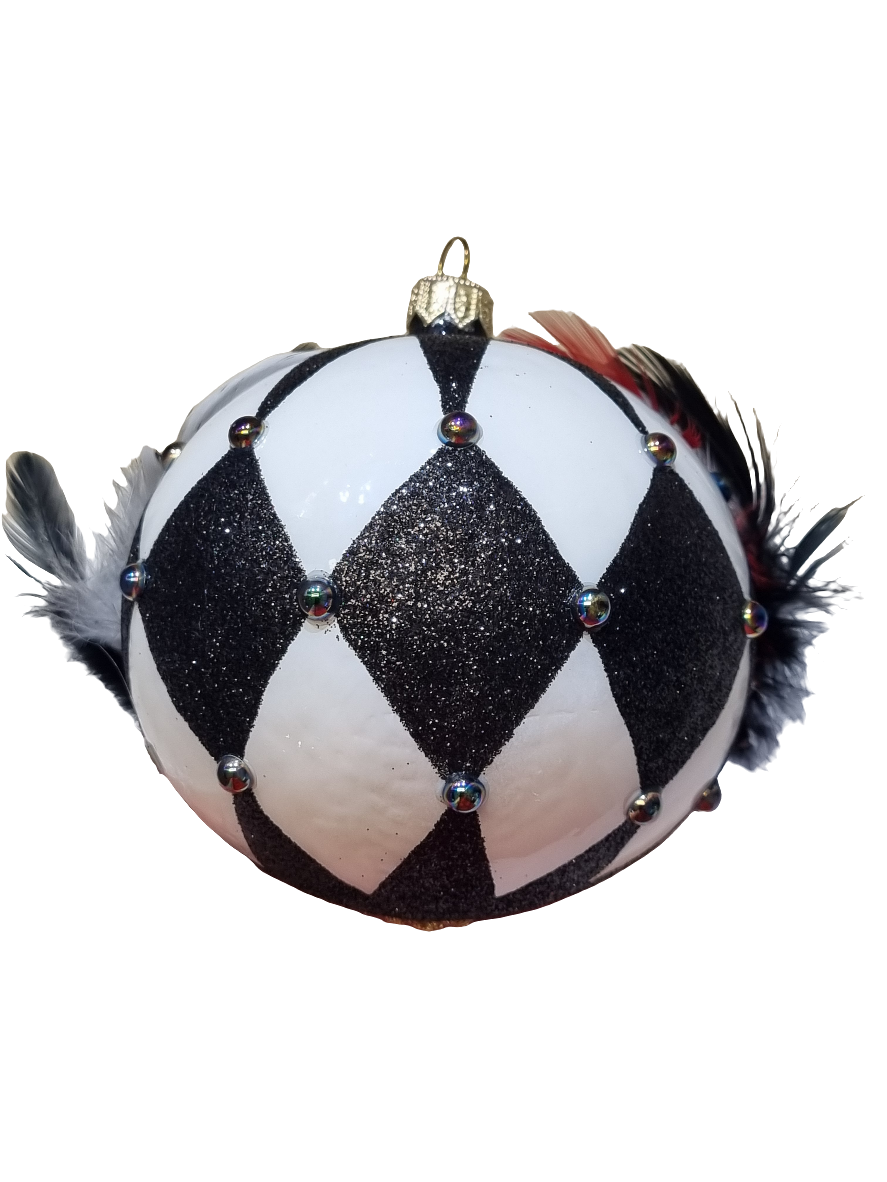 Venetian Mask Bauble with Feathers (W)
