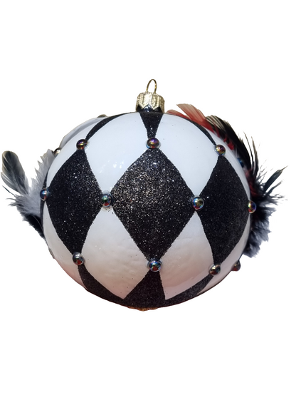 Venetian Mask Bauble with Feathers (W)