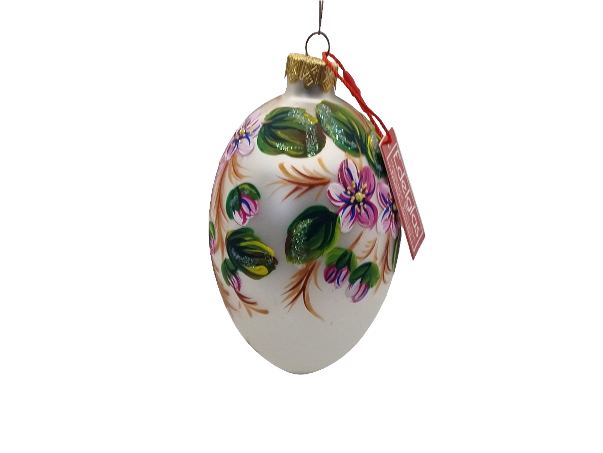 Glass Eggs | White Faberge Style Easter Eggs (T)