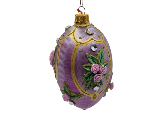 Glass Eggs | Purple Faberge Style Easter Eggs (S)