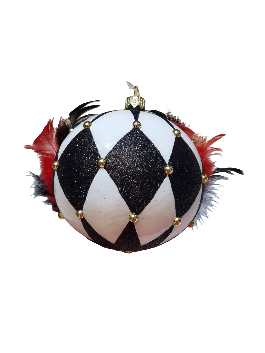 Venetian Mask Bauble with Feathers (W)