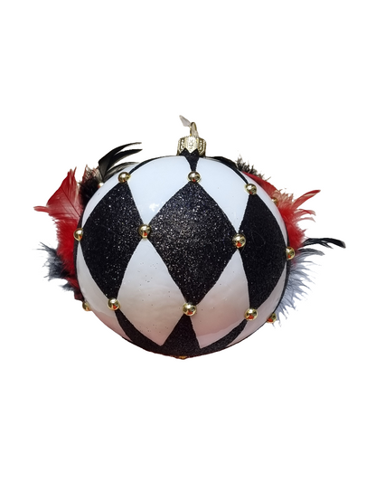 Venetian Mask Bauble with Feathers (W)