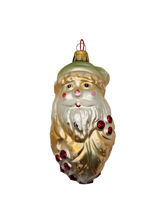 Santa Head | Green Hat & Crystals in Beard (I)