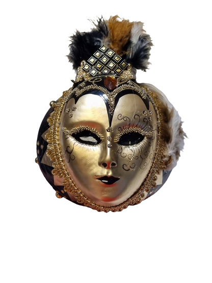 Venetian Mask Bauble with Feathers (W)
