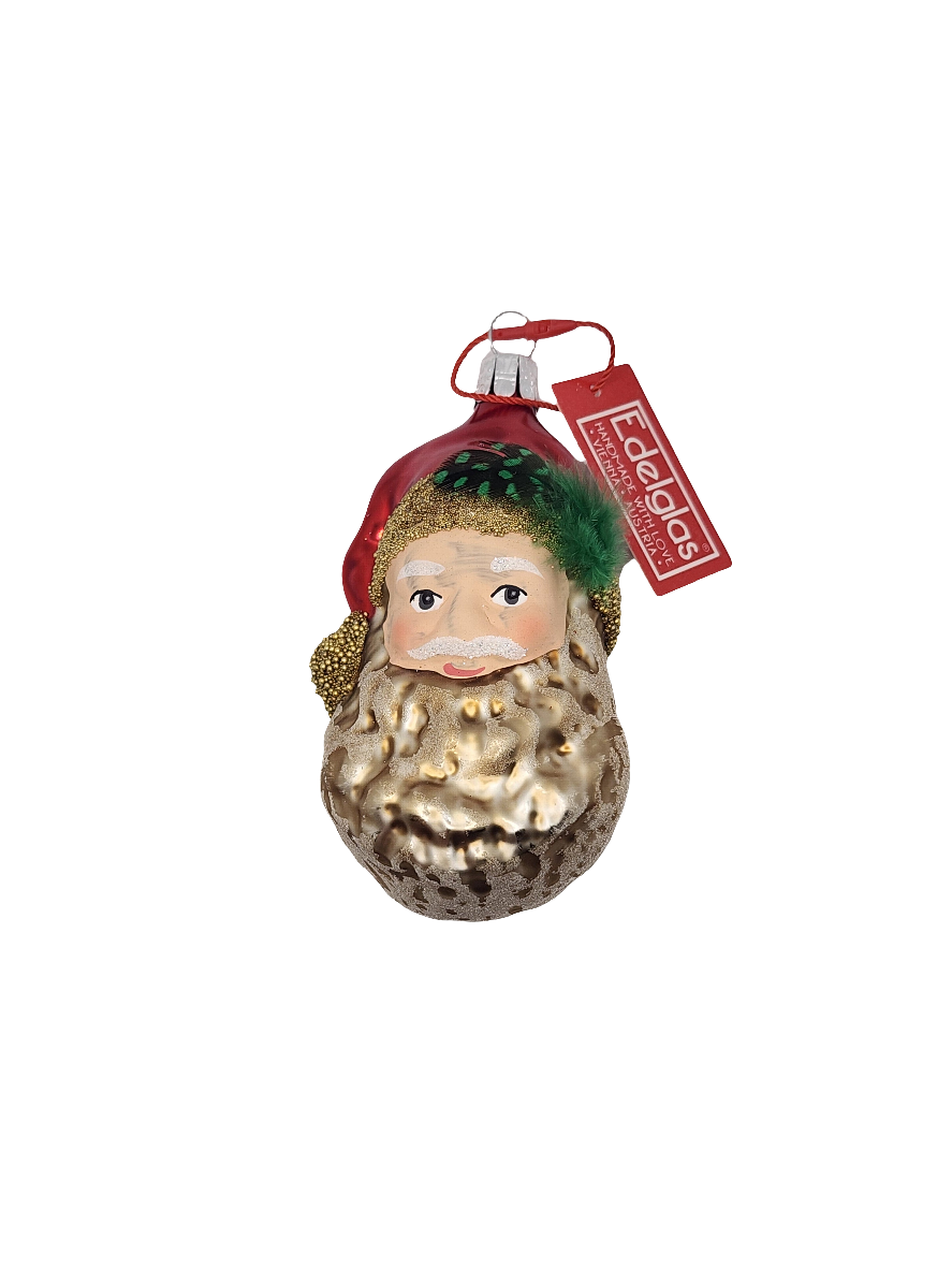 Santa Head | Frosted with Feather (Q)