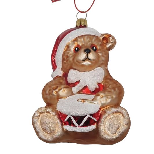 Bear | Teddy Bear with Drum & Santa Hat (Q)