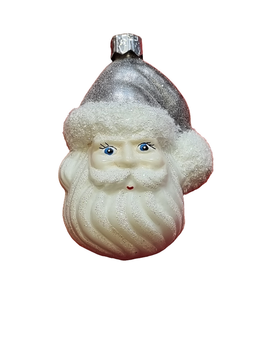 Santa Head | with Grey Hat & Glitter Beard (N)