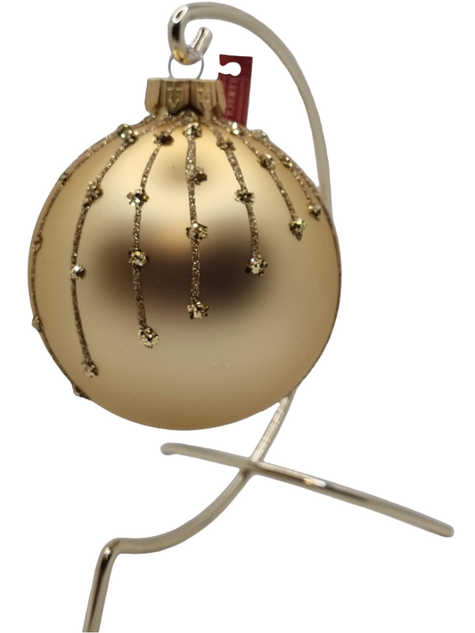 Bauble | Gold with Gold Lines (F)