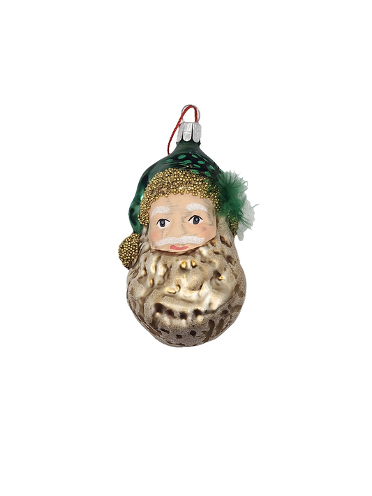 Santa Head | Frosted with Feather (Q)
