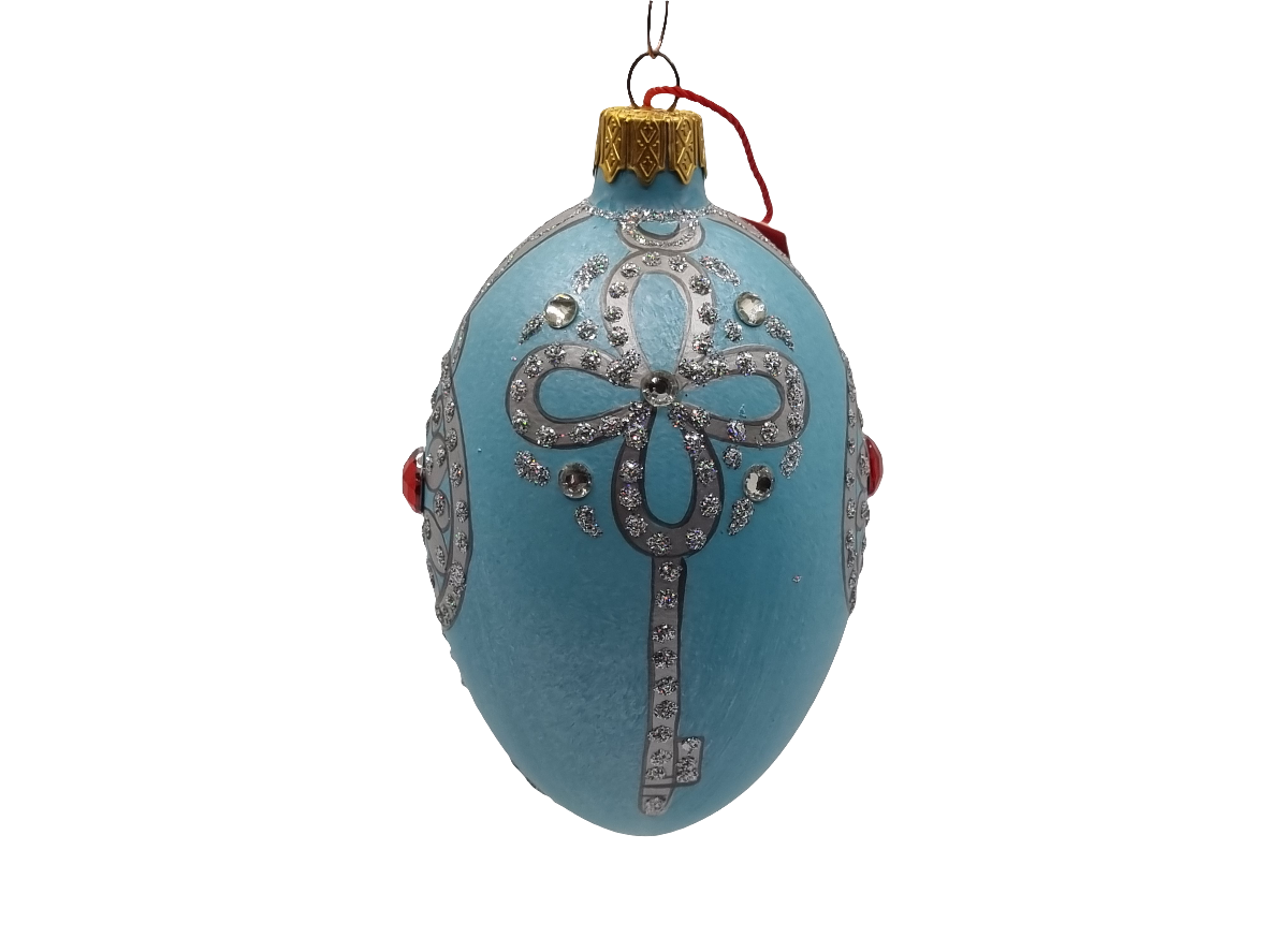 Glass Eggs | Blue Faberge Style Easter Eggs (S)