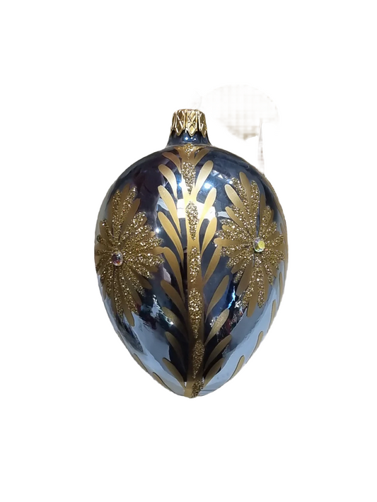 Blue Glass Easter Eggs | Faberge Style Eggs (P)
