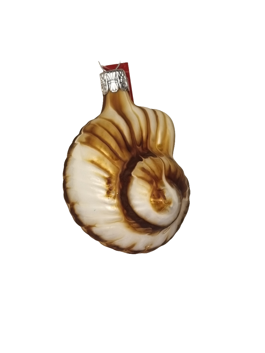 European Glass Christmas ornament of a Shell | Snail (C)