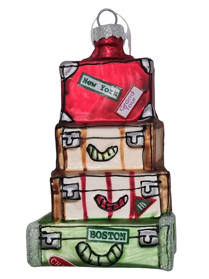 European Glass Christmas ornament of a Travel Suitcases (S)