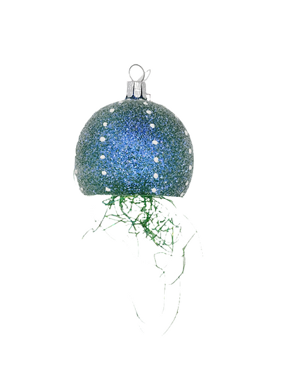 European Glass Christmas ornament of a Jellyfish Sparkle Tail (I)