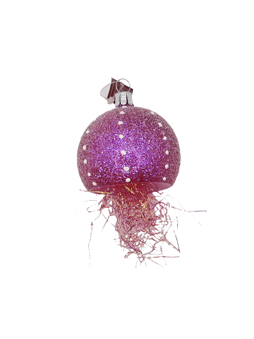 European Glass Christmas ornament of a Jellyfish Sparkle Tail (I)