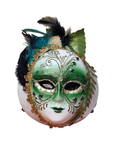 Venetian Mask Bauble with Feathers (W)