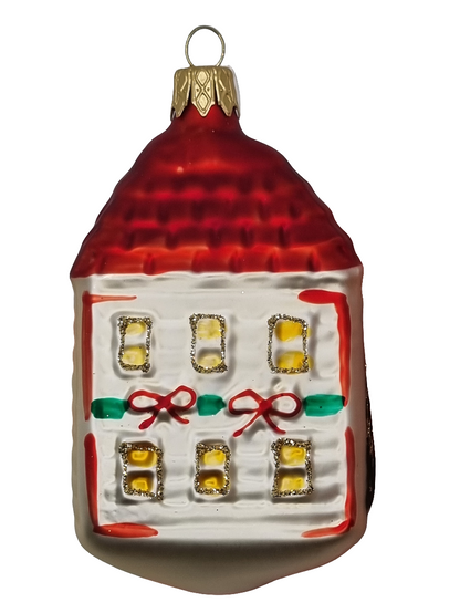 European Glass Christmas ornament of a House Large (M)