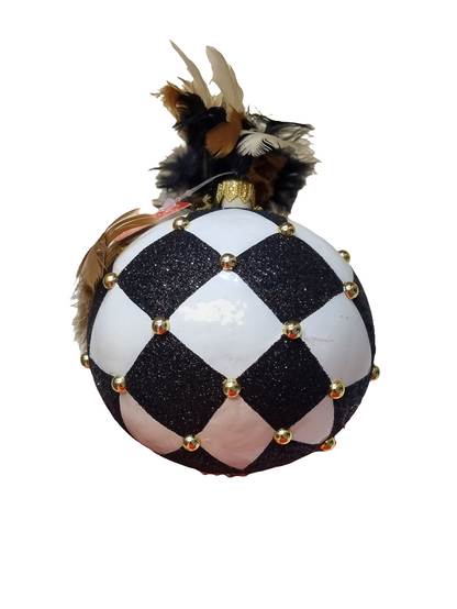 Venetian Mask Bauble with Feathers (W)