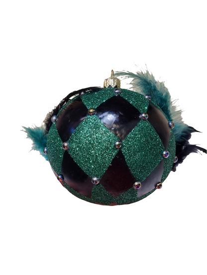 Venetian Mask Bauble with Feathers (W)